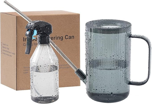 Indoor Plant Watering Can(34oz), Watering Can for Indoor Plants, Flowers, Succulents, with Plant Mister Spray Bottle(10oz)