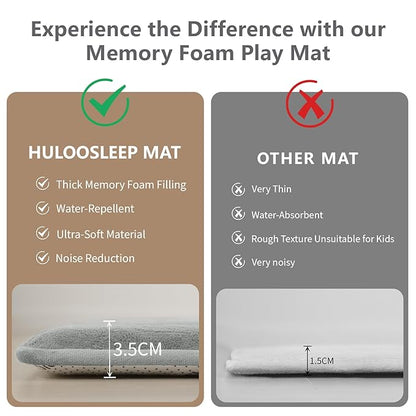 Baby Play Mat for Floor,Extra Large 59"×71" Tummy Time Mat,Thicker Memory Foam Mat for Toddler,Infant,Kid,Water Repellent Ultra Soft Coral Velvet,Non-Slip Backing Safe for Crawling(Light Grey)