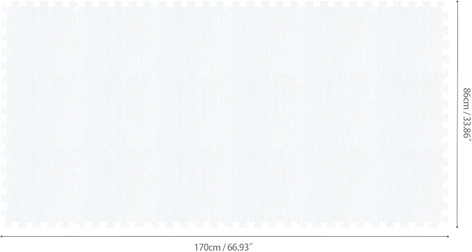 qqpp EVA Rubber 18 Tiles Interlocking Puzzle Foam Floor Mats - Baby Play Mat for Playing | Exercise Mat for Home Workout. White. QC-Ab18N