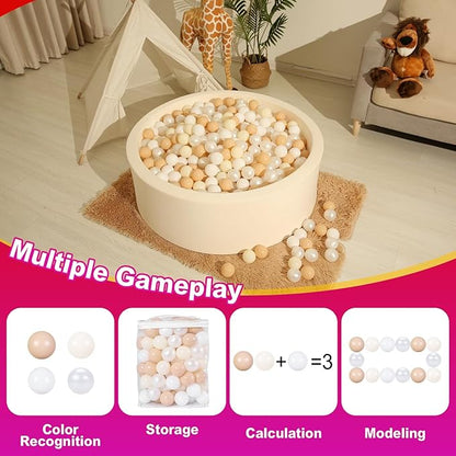 Realhaha Ball Pit Balls 50 100 200 500 Play Balls Plastic Balls for Baby Girls Toddlers Kids Play Tent Pool Playhouse Playpen Party Decoration