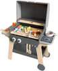 Kids BBQ Grill Playset Toy for Toddlers & Children Ages 3-8, Wooden Outdoor Indoor Pretend Play Cooking Toys with Toy Food and Grilling Tools, for Girls & Boys