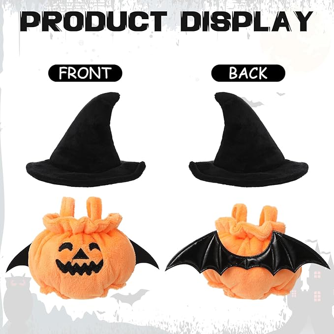 1 Sets 17cm Doll Clothes Outfits Dolls Costume Accessories Cute Pumpkin Outfit and Witch Hat for Spooky Halloween Dressed up Party Favors Decoration Gifts