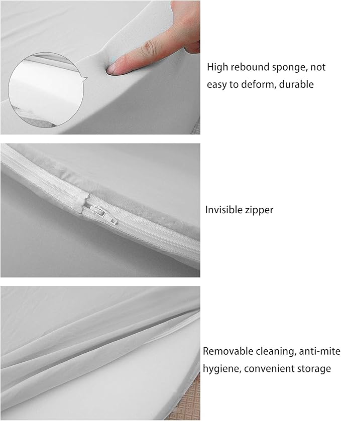 TRENDBOX Foam Ball Pit, 36" x 12" Indoor Outdoor Soft Round Ball Pool Playpen Ideal Gift Toy for Babies Kids and Toddler Children (No Balls) - Light Gray