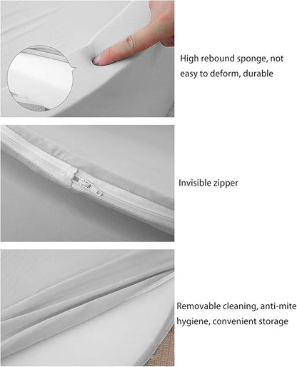 TRENDBOX Foam Ball Pit, 36" x 12" Indoor Outdoor Soft Round Ball Pool Playpen Ideal Gift Toy for Babies Kids and Toddler Children (No Balls) - Light Gray