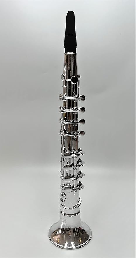 My First Toy Clarinet for Kids in Silver Finish with Standard Keys is a Great Learning Kid Toy Instrument and Teaching Tool for Children Ages 3+ BPA Free.