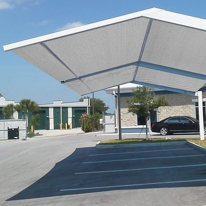 Eden's Decor Straight Flat-Edged Sun Shade Sail Rectangular 5' x 19' Grey UV-Blocking Outdoor Canopy Fabric Cloth Awning for Pergola Patio Garden Backyard Custom Size