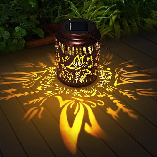 Solar Lanterns Outdoor Waterproof Hanging Butterfly Solar Lights Outdoor Decorations Gifts for Women Mom Grandma LED Lanterns Garden Decor Outside for Yard, Patio, Backyard, Porch