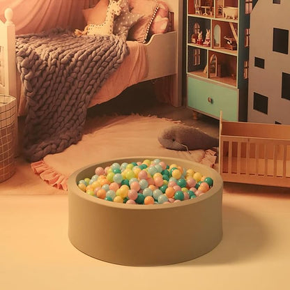 GOGOSO Ball Pit Balls for Toddlers Phthalate-Free BPA-Free Non-Toxic Crush Proof Soft Plastic Play Balls Baby Kids Shape Tent Pool Playhouse Playpen Party Decor,Green Blue Pink Purple Beige,100PCS