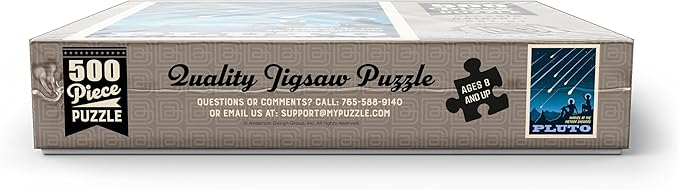 MyPuzzle Pluto: Meteor Showers, Vintage Poster - Premium 500 Piece Jigsaw Puzzle for Adults