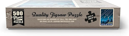 MyPuzzle Pluto: Meteor Showers, Vintage Poster - Premium 500 Piece Jigsaw Puzzle for Adults