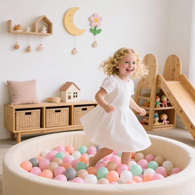 GOGOSO Balls for Ball Pit - Plastic Ball for Toddlers, Baby Kids Ball Pool Decoration 50 100 200 300 500 1000 (6 Colors, 500 Balls)