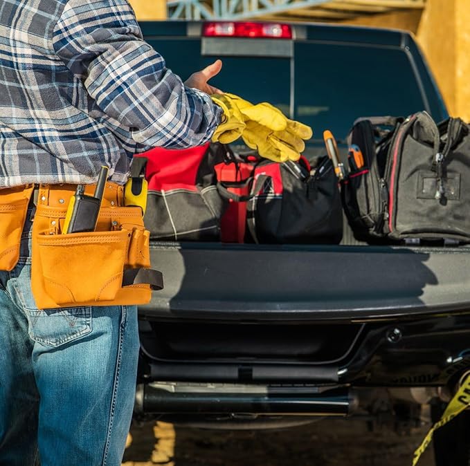 DULFINE Leather Work Gloves for Men & Women, Reinforced Durable Gardening Gloves,Cowhide Work Gloves,Puncture & Cut Resistant