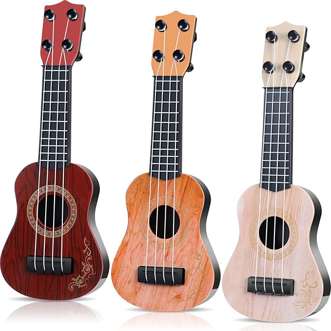3 Pcs Toy Ukulele Guitar for Kids Mini Ukulele Kids Toy Classical Musical Instrument Guitar Baby Cute Developmental Educational