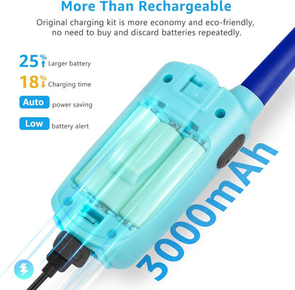 Walkie Talkies for Kids Long Range Walkie-Talkie for Adults Rechargeable 2 Way Radios 3 Pack with Lanyard 4 Miles NOAA USB VOX, Family Toys for 3-12 Year Old Boys Girls Toddlers Camping Hiking