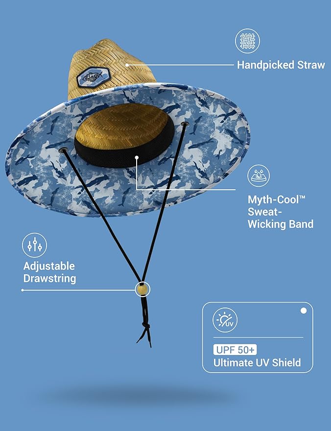 Palmyth Straw Hat for Men & Women Sun Hats, Beach Hat, Fishing Hat Wide Brim UPF 50+ Sun Protection