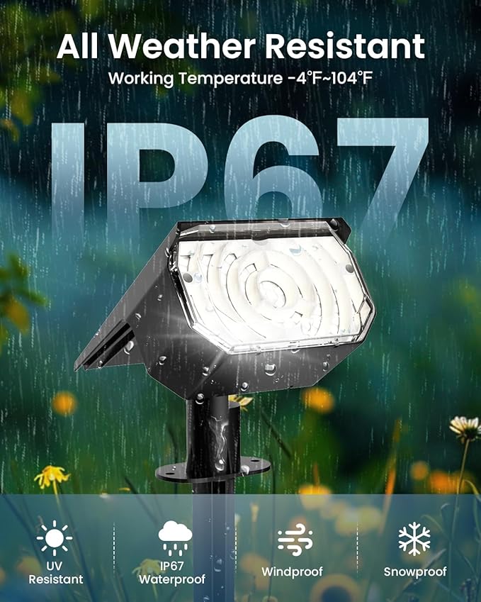 Solar Spot Lights Outdoor Waterproof IP67, 6 Lighting Modes 60 LED, Landscape Spotlights for Tree Yard Garden House Driveway Pathway（10 Pack）