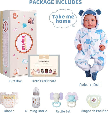 BABESIDE Lifelike Reborn Baby Dolls Boy, 20 Inch Realistic Doll for Boy Newborn Real Life Poseable Soft Vinyl and Cloth Body Baby Dolls with Clothes and Toy Gift for Kids Age 3+