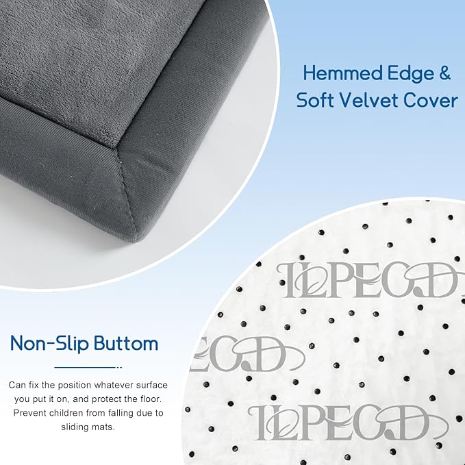 Baby Play Mat for Floor Tummy Time Mat Nursery Muscle Area Rug Playroom Rug Tatami 65"*50" Memory Foam 1.3" Thick Crawling For Babies,Toddlers, Infants, Kids,Floor(Grey)