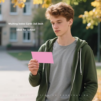 600 Count Index Cards 3 x 5 Inch Pink Lined Flash Cards Ideal for Studying and To-do-List, Portable Note Cards Taking for Students and Teachers, Flash Card Styled for Home, Office or School Use