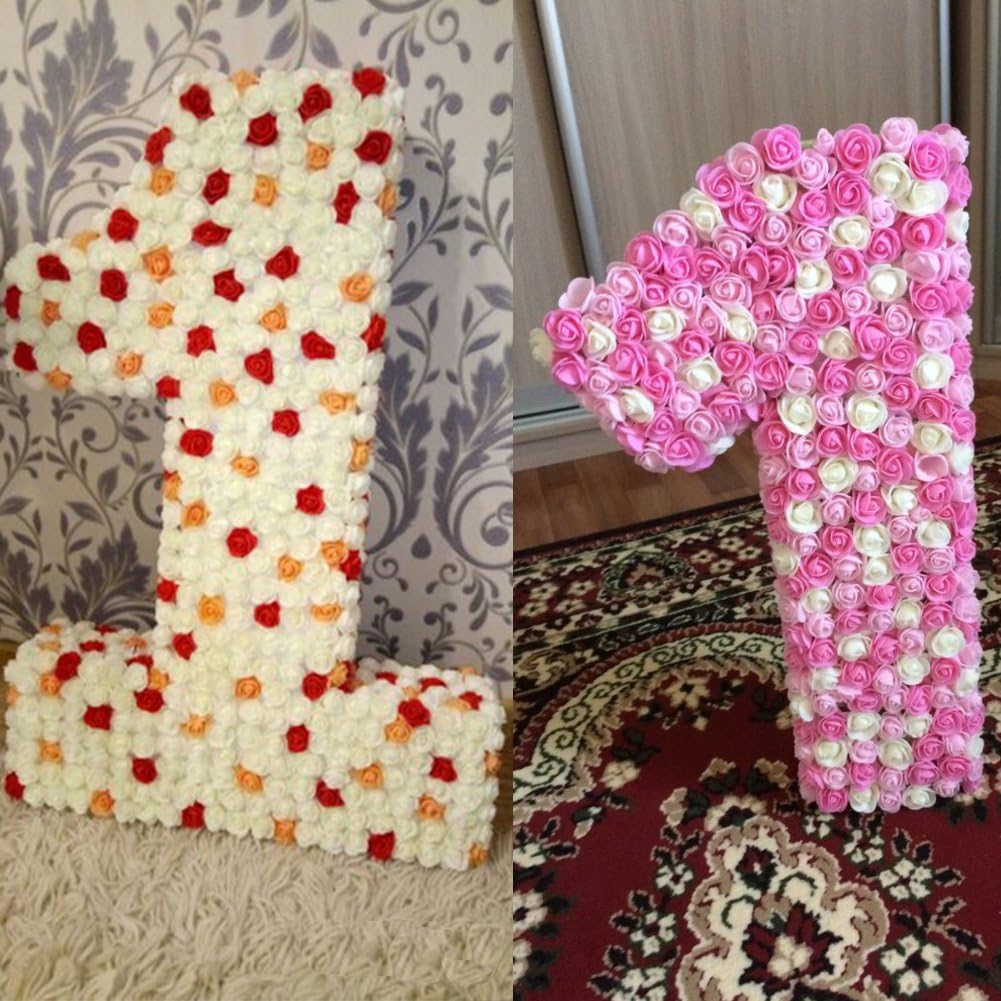 Artificial Flowers 100PCS 3CM Mini Fake Roses for DIY Wedding Bouquets Centerpieces Party Baby Shower Home Decorations (Pink)