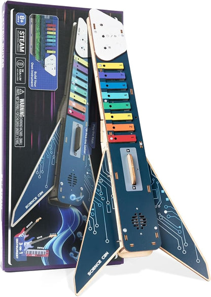 Science Can Kids Electric Guitar Toy DIY Assembly Kit for Ages 3-8, STEM Learning Musical Instrument, Easy to Build, Music Education Gift for 5 6 7 8 9 Boys & Girls