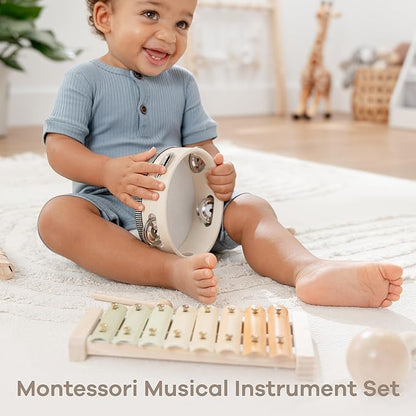 Comfy Cubs 4-Piece Kids Musical Instruments Set - Safe Non-Toxic Montessori Toys for Toddlers - Music Toys for Family Bonding - Designed in The US Toddler Instruments for 3 Year Old and Above
