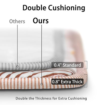 Baby Play Mat, 50x50 Playpen Mat, Thick Soft Foam Playmats for Baby, Foldable and Washable Crawling Mat for Floor (Rice Rainbow)