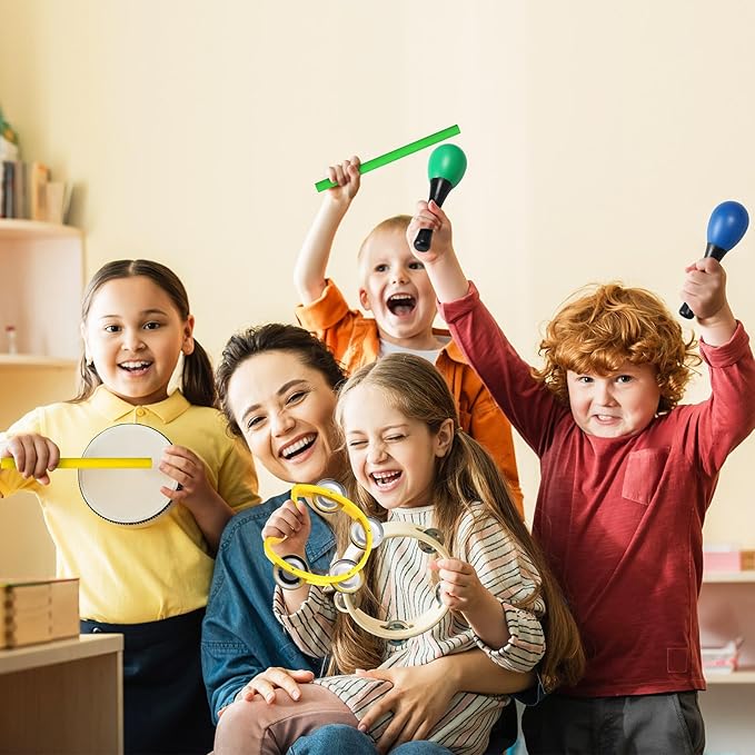 120 Pcs Maracas for Kids,Back to School Supplies Maracas Mexican Shaker Musical Instruments, Wrist Bells, Sand Hammers, Eggs Shakers, Castanets, Wooden Rhythm Sticks for Preschool