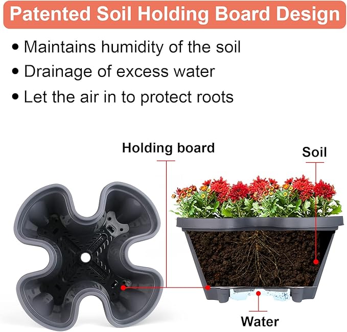 Vertical Planter 3 Tier Stackable Planters Garden Planters Strawberry Herb Flower and Vegetable Planter Indoor Outdoor Gardening Pots with Removable Wheels and Tools