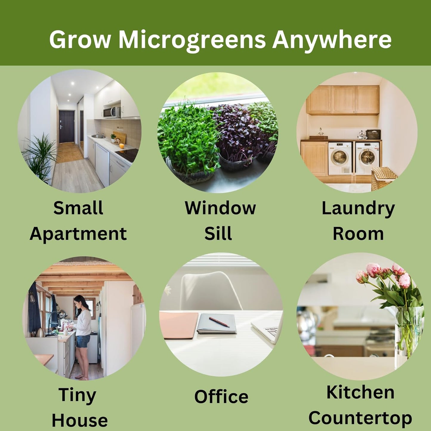 Home Microgreens Kit Refill - Hydroponic Growing Medium - Premeasured for 4 plantings; Includes Non-GMO Organic Broccoli and Radish Seeds for 4 Harvests