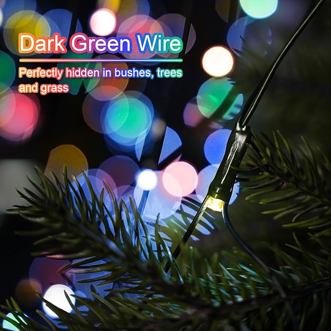 Net Lights Outdoor Mesh Lights, 360 LED Christmas Net Lights Plug in with Remote, 12x5 ft Extendable 8 Modes Net Lights Waterproof with Green Wire for Bushes Gazebo Lawn Patio Garden Tree (Multicolor)