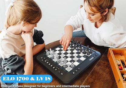 P6 Electronic Chess Board Chess Computer Talking Smart Chess Board Magnetic Electronic Chess Set with LED for Kids & Adults