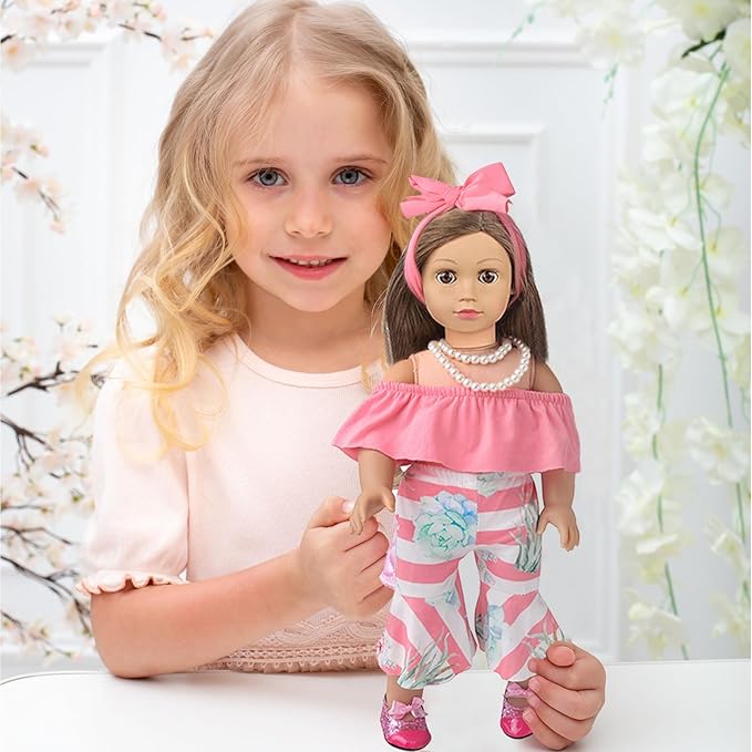 American Doll Clothes Gift for 18 Inch Doll Clothes and Accessories, 8 Complete Sets of Clothing for Birthday (NO Doll)