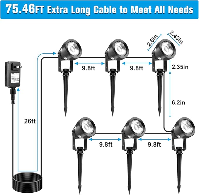 VOLISUN Halloween Landscape Color Changing Spotlights RGB with Transformer 7 Multicolored Hallween Outdoor Uplights Waterproof IP65 for Patio Gate Walkway Pool Garden Yard Driveway 6Pack