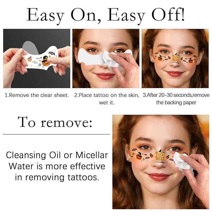 Halloween Glitter Freckle Tattoos, 12 Sheets Color Metallic Face Speckles Halloween Makeup Temporary Tattoos, Freckle Patches Makeup Accessories for Adults and Kids