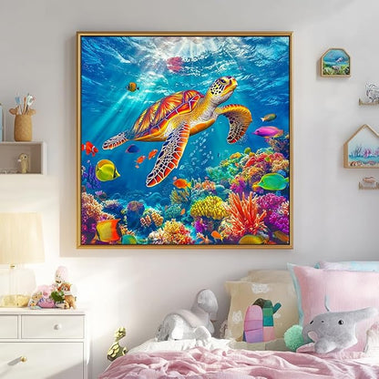 Bgraamiens Swimming Sea Turtle 1000 Piece Jigsaw Puzzle for Adults – Colorful Ocean Underwater Puzzle with Sea Life, Challenging and Relaxing Puzzle Game