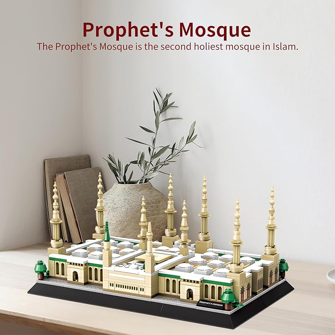 Medina Prophet Mosque Building Block Set Educational Architecture Toy for Ages 6+ Kids and Adults for Eid al-Fitr 594 Pieces