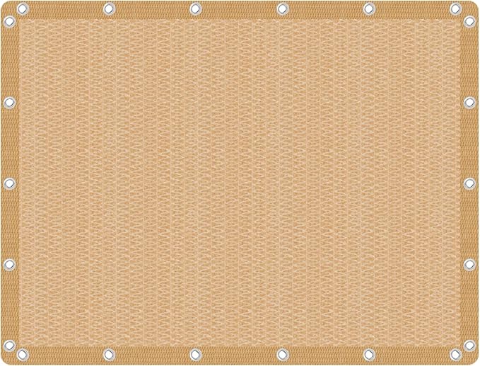 VICLLAX Shade Fabric Sun Shade Cloth Privacy Screen with Grommets for Patio Garden Pergola Cover Canopy 6x8 FT, Wheat