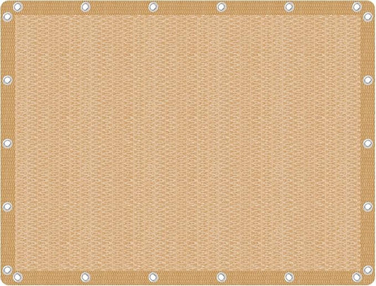 VICLLAX Shade Fabric Sun Shade Cloth Privacy Screen with Grommets for Patio Garden Pergola Cover Canopy 6x8 FT, Wheat