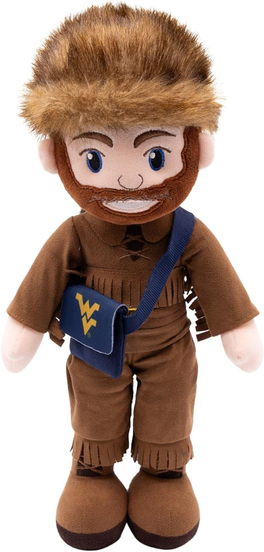 Playtime by Eimmie 14" West Virginia University Plush Doll – Soft Rag Doll Mascot for College Football Fans, Sports-Themed Plush Figure for Kids, Toddlers & Collectors, Surface Washable