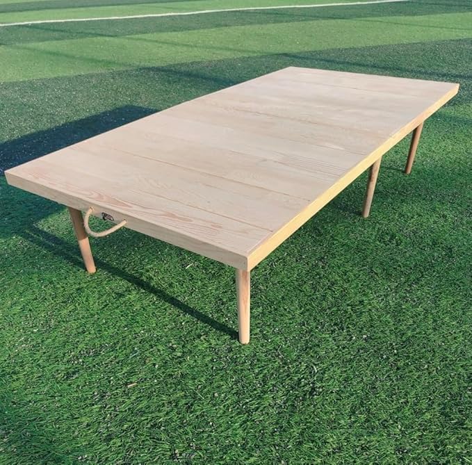 Portable Wooden Folding Table, Picnic Table，Floor Table，Natural Pine, 43x21 Inch, Low Height Design for Picnic, Camping, Coffee Service, Bohemian Style