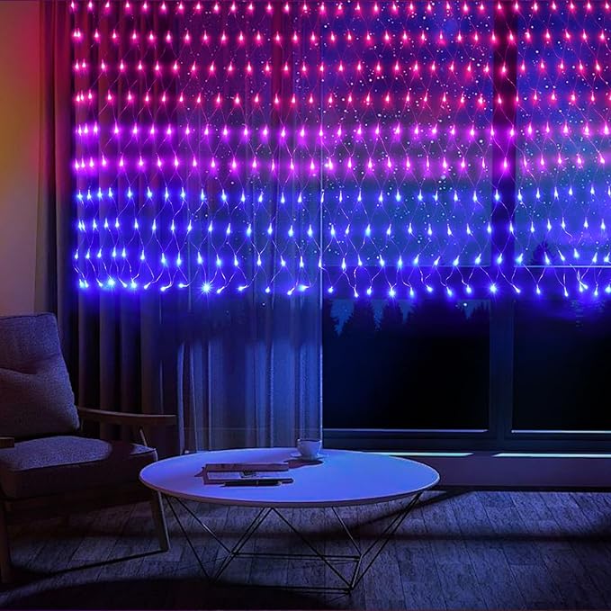 RJZZ Bisexual Flag Lights Outdoor, 6.6x3.3 FT Pride Decorations Connectable, 330LED Waterproof Bi Flag With Lights for Wall, Room, Yard, Party, Office