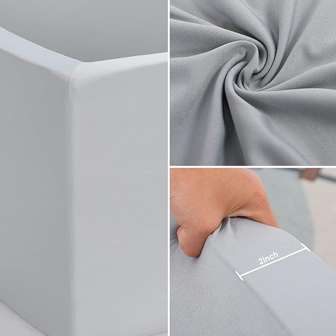 Foam Ball Pit for Toddlers Kids Square Soft Ball Pool Ideal Gift Play Toy for Children Kiddie Pools - Light Gray