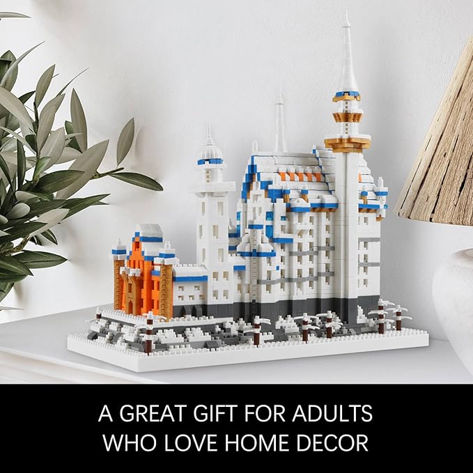 Germany Swan Stone Castle Micro Building Blocks Set, Famous World Architecture Model Creative Collection Building Toys for Adults and Kids 14+ (2800 Pieces)