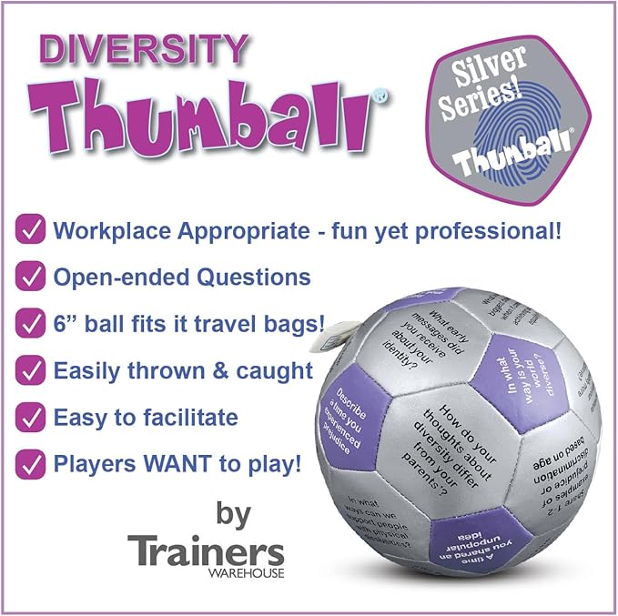 Trainers Warehouse 6" Thumball Collection, 32 Prompts for Conversation, Team Building, Relationship and Training