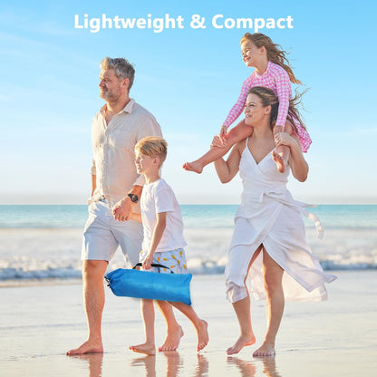 NXONE Beach Tent Sun Shade Shelter for 3/4/6 Person Person with UV Protection, Extended Floor, 3 Mesh Roll Up Windows & 8.0/8.5mm Fiberglass Rods丨Carry Bag Included