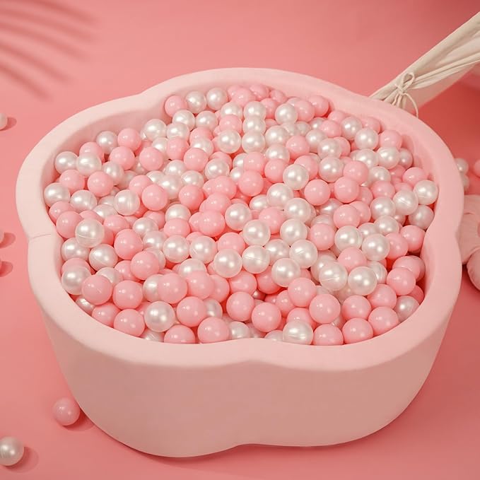 Ball Pit Balls Pack of 100 200 500 - Star and Round Set BPA Free Phthalate Free Non-Toxic Crush Proof Play Balls Soft Plastic Balls for Toddlers Baby Kids Birthday Pool Tent Party