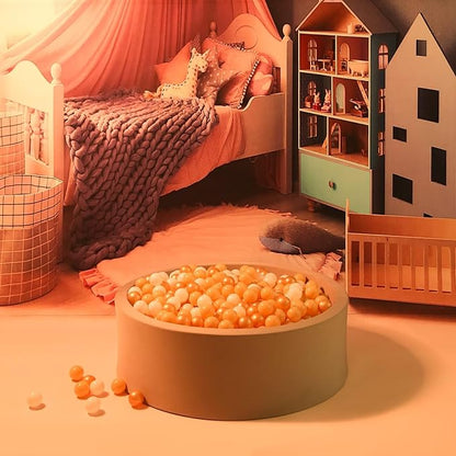 GOGOSO Ball Pit Balls for Toddlers, Brown Plastics Balls for Ball Pool Birhtday Party Girls Kids with Storage Bag, 2.17inches，100pcs