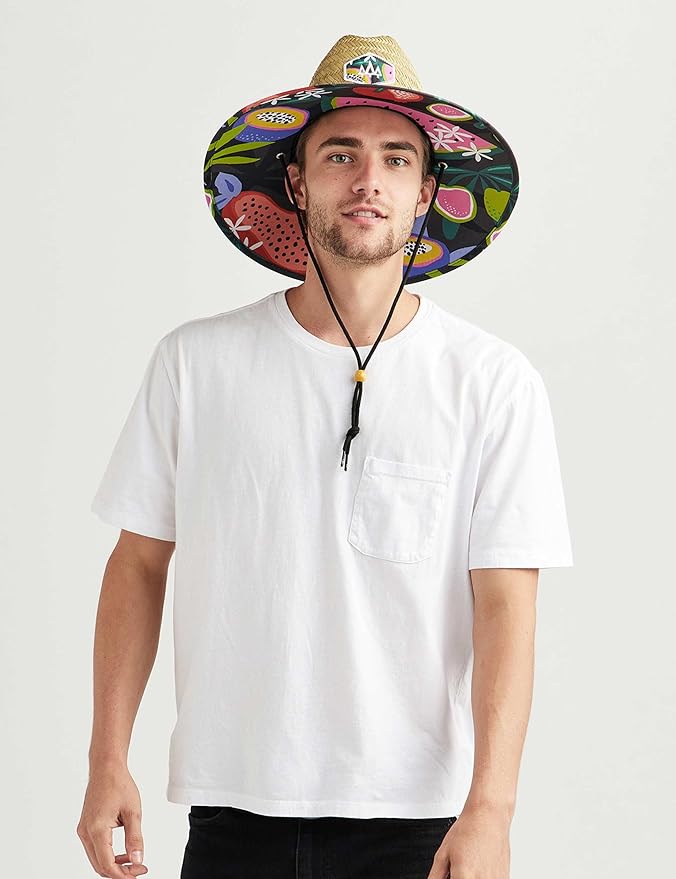 Straw Hat for Men & Women | Lifeguard Hat, Beach Hat & Sun Hat | UPF 50+ Wide Brim for Sun Protection | One Size | Hemlock