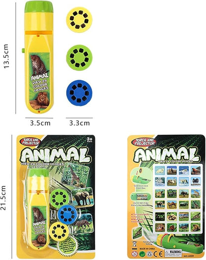 Georgie Porgy Children Projector Toys Educational Science Set Wall Ceiling Tent Torch Flashlight for Kids Gifts for Boys Girls (Dinosaur + Wild Animal)